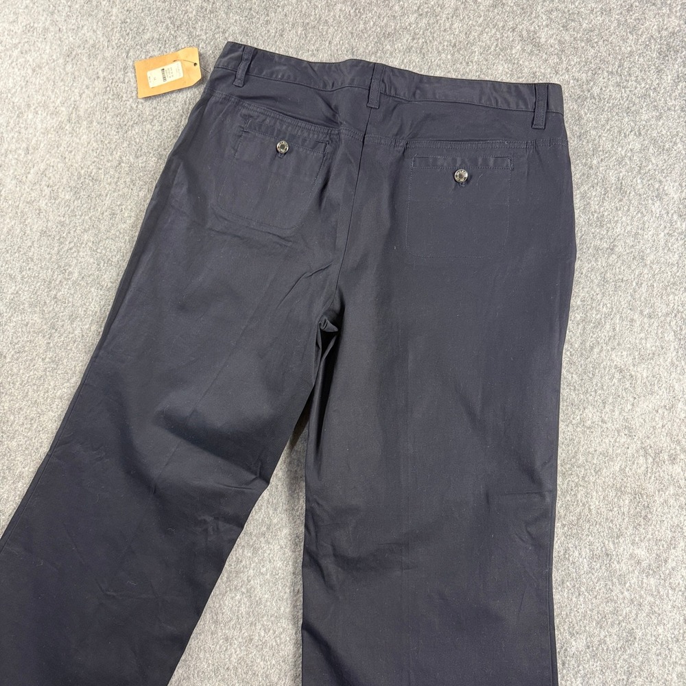 Talbots Chino Pants Womens 14 Navy Blue Wide Leg Stretch Cotton NWT - Picture 10 of 11